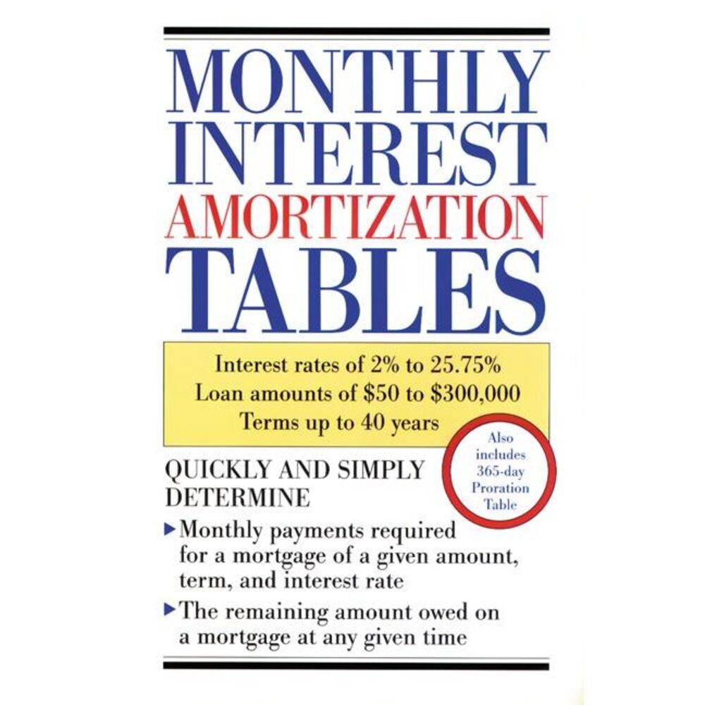 Monthly Interest Amortization Tables: Interest Rates of 2% to 25.75%, Loan Amoun